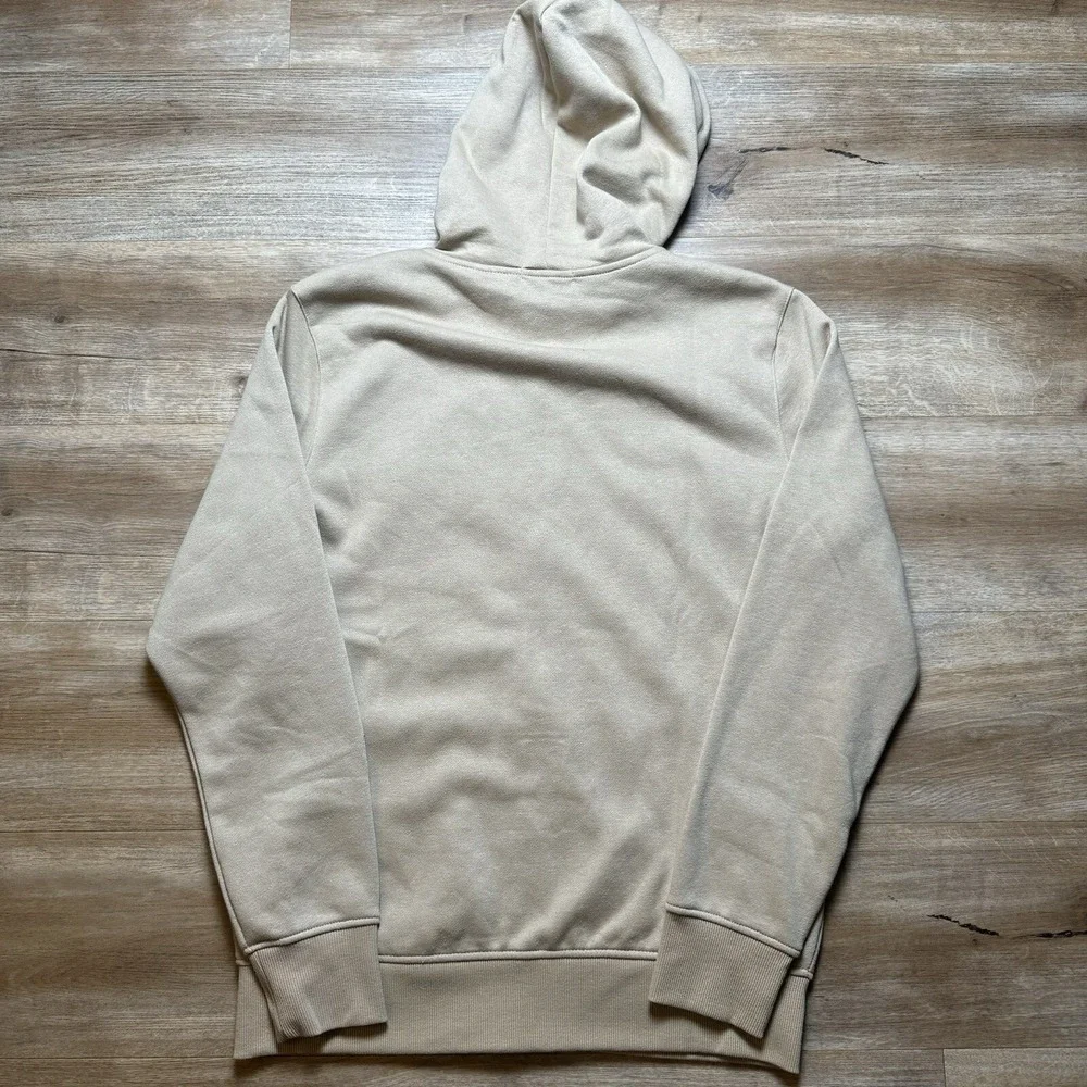 True Religion Zip Hoodie Men Medium Travertine Beige Foil Logo Taping 700315 New